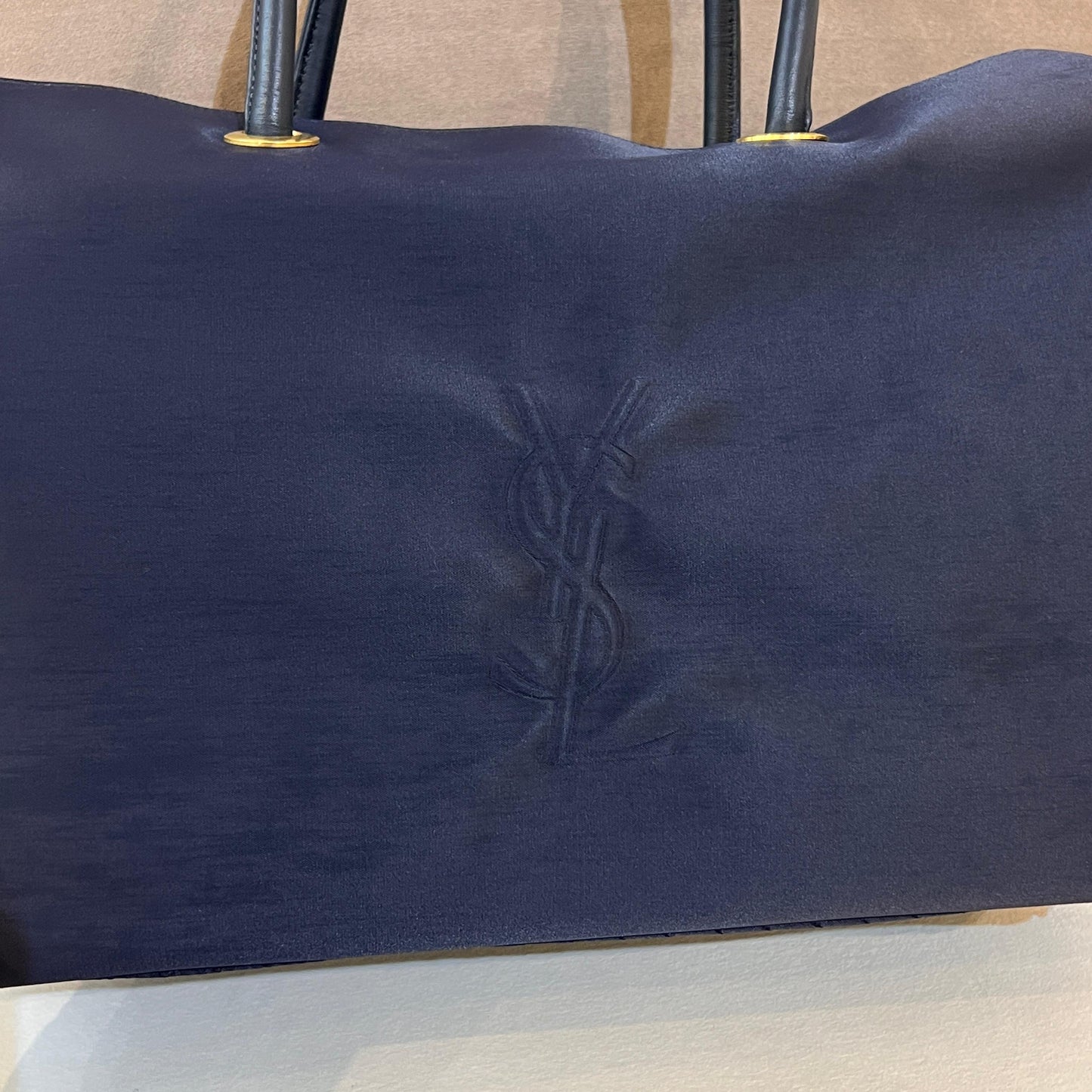 Yves Saint Laurent Vintage Navy Nylon Boston Bag