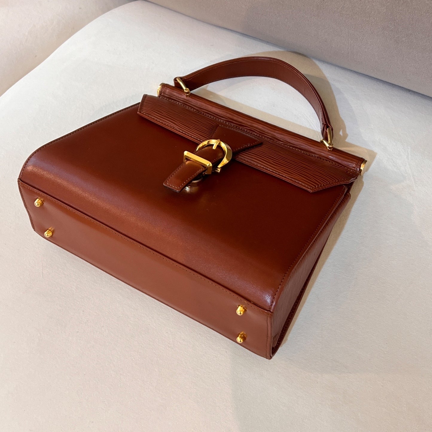 Valentino Garavani Vintage Brown Leather 2-Way Handbag Shoulder Bag