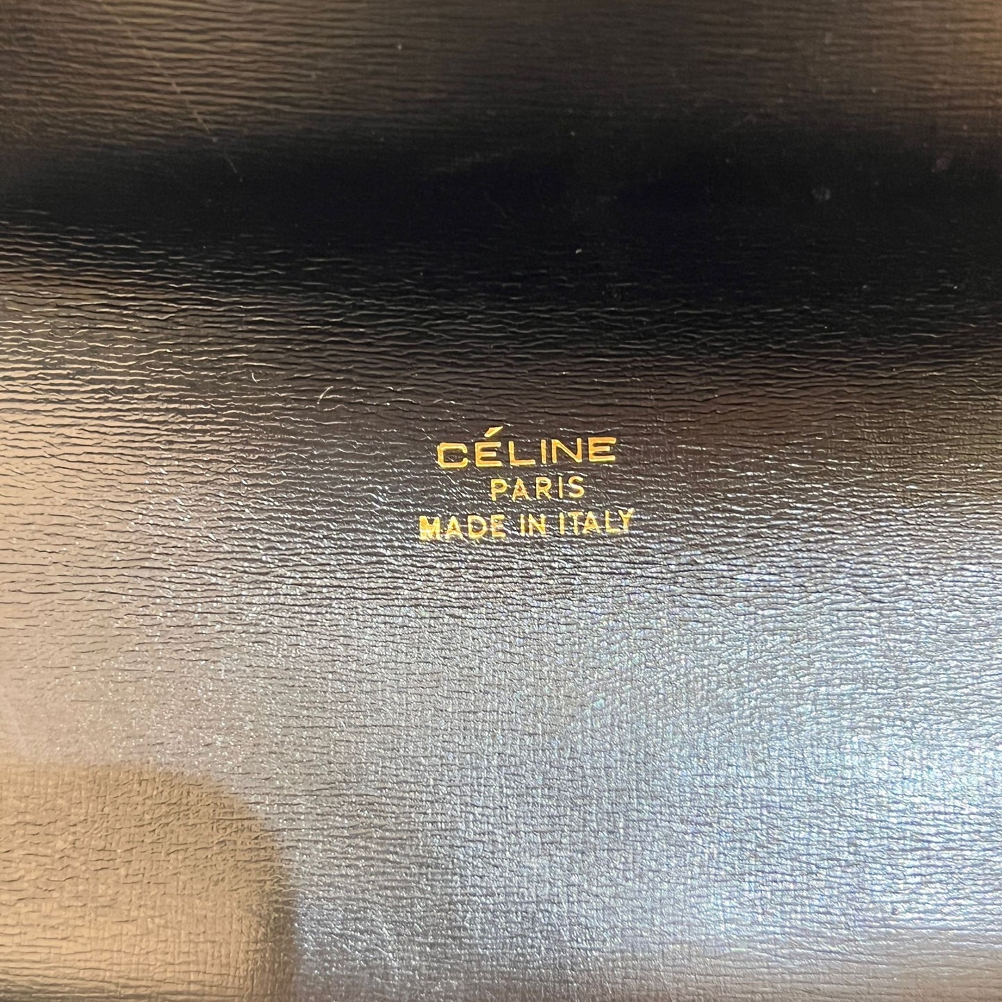 Celine Vintage Horse Carriage Black Leather Shoulder Bag