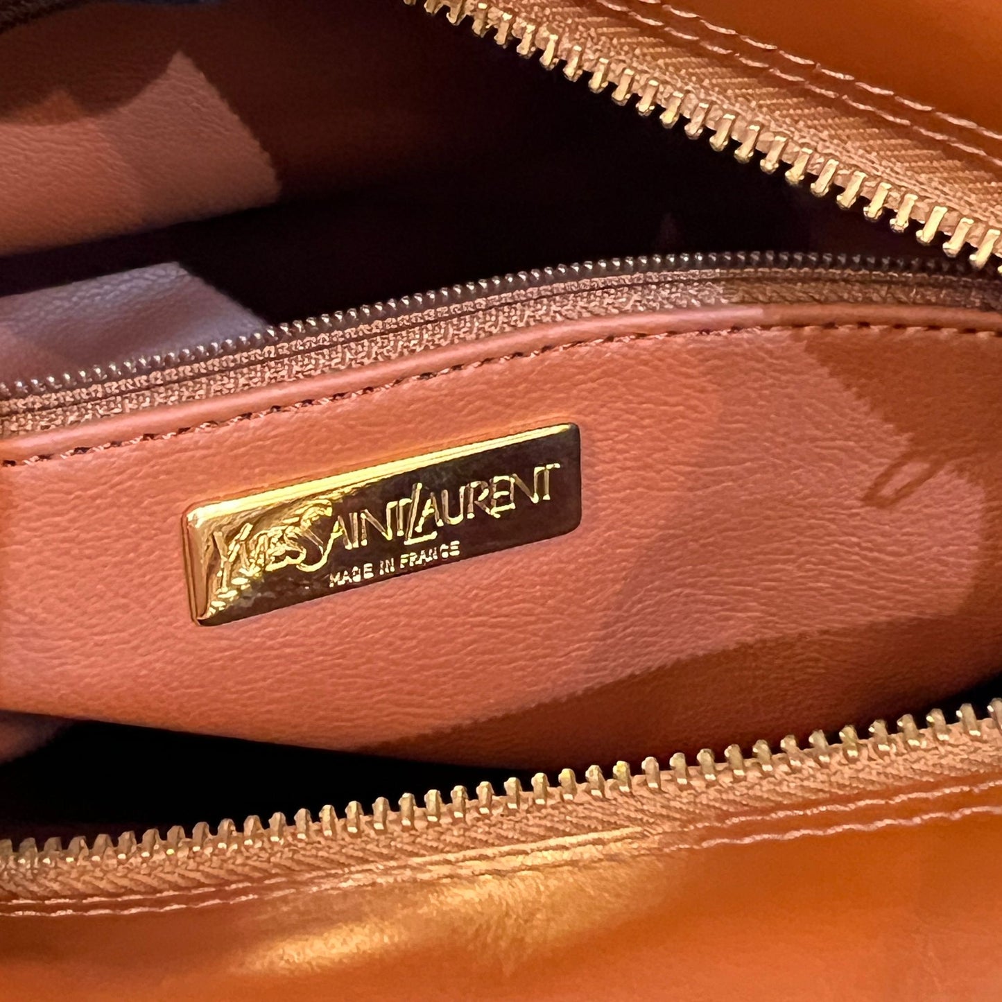 Yves Saint Laurent Vintage Brown Leather Medallion Shoulder Bag