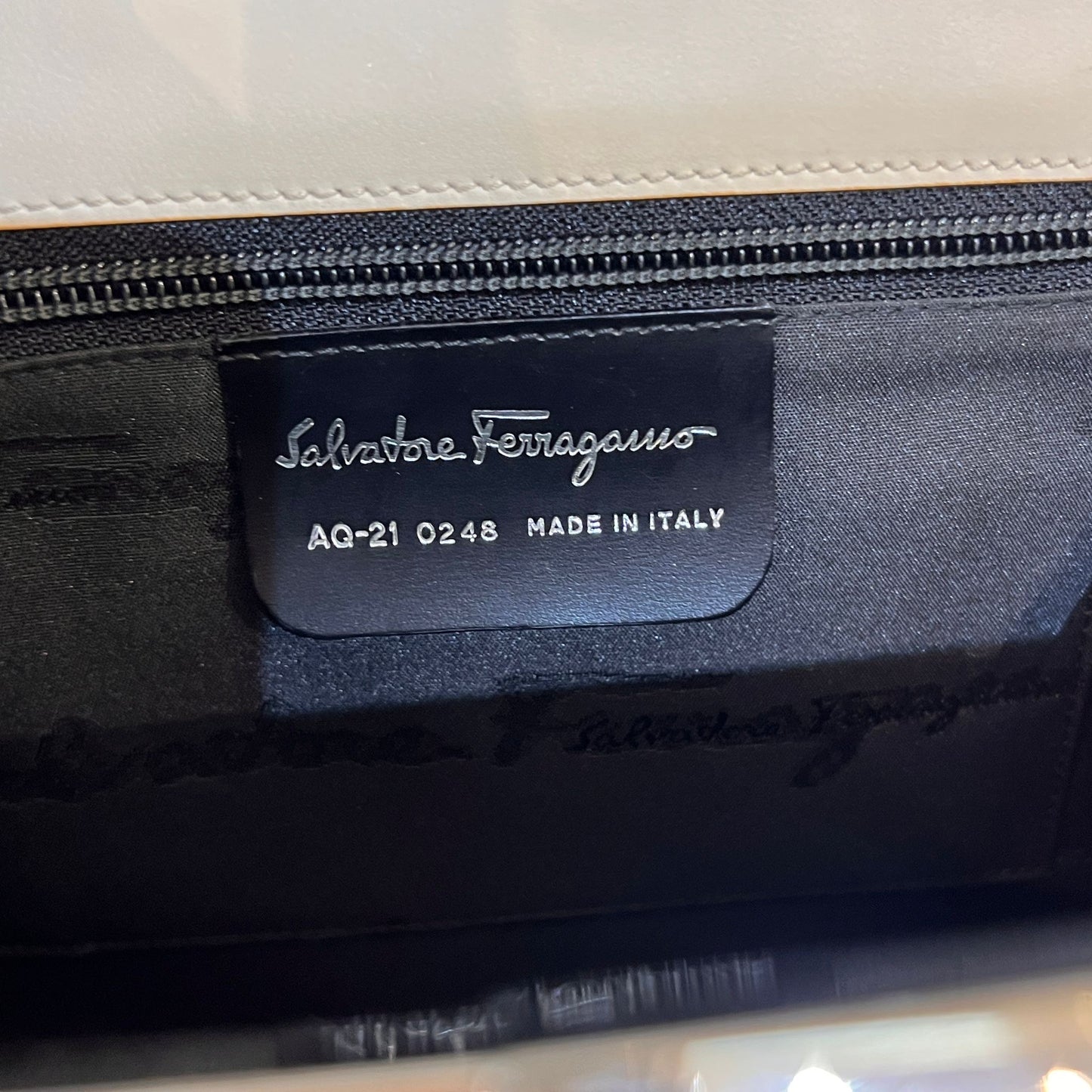 Salvatore Ferragamo Vintage Gancini Beige Python Tote Bag