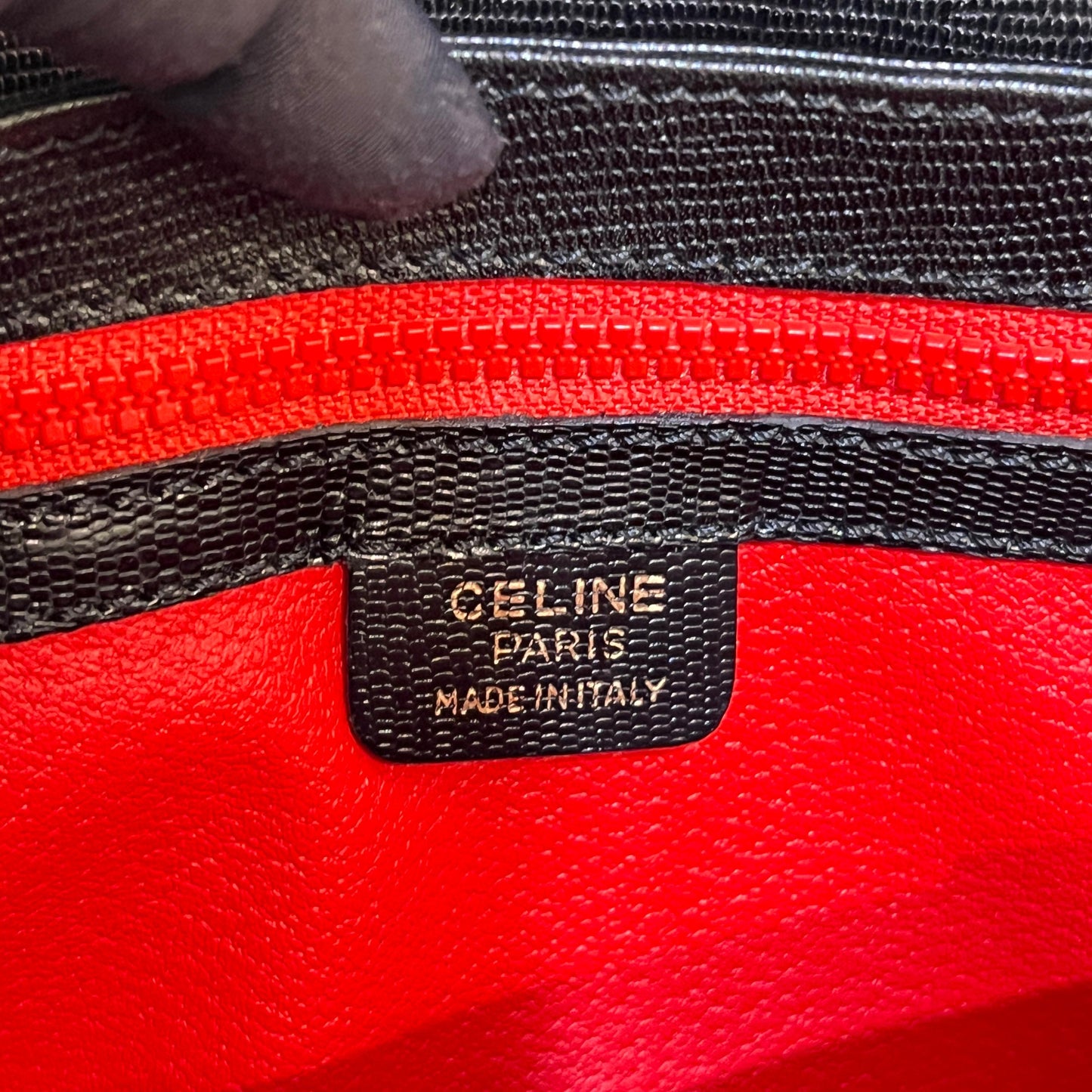 Celine Vintage Black Leather Turn Lock Shoulder Bag