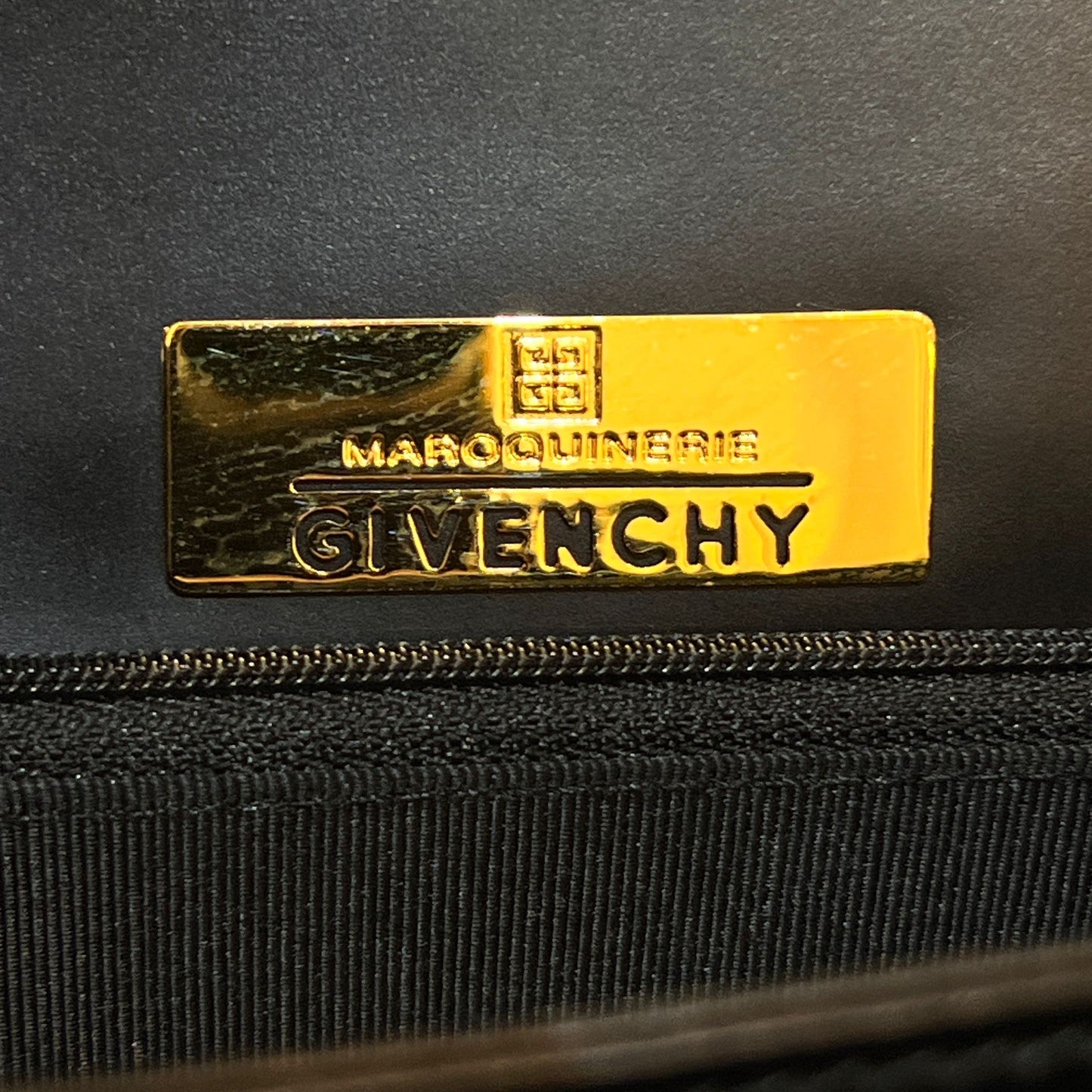 Givenchy Vintage 4G Logo Black Smooth Leather Shoulder Bag