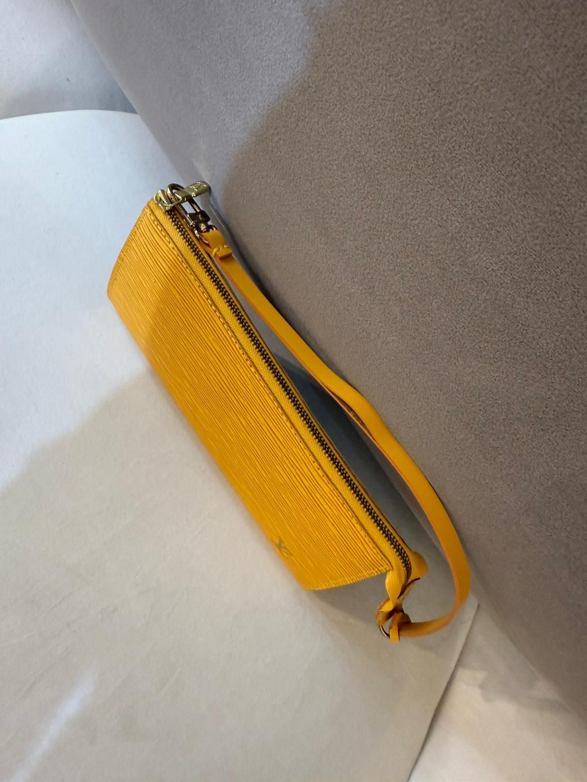 Louis Vuitton Vintage Pochette Accessoires Yellow Epi Leather Shoulder Bag