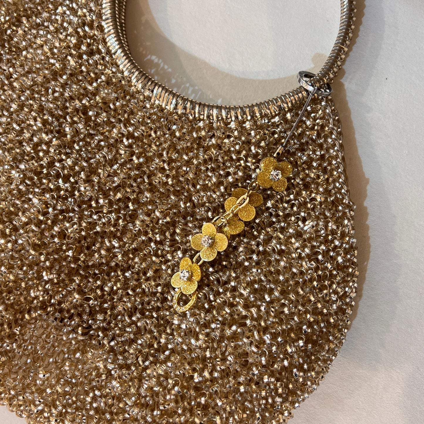 Anteprima Vintage Golden Wire Knit Round Handle Handbag