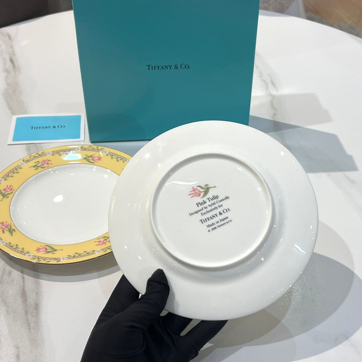 Tiffany & Co. floral porcelain plate reverse detail