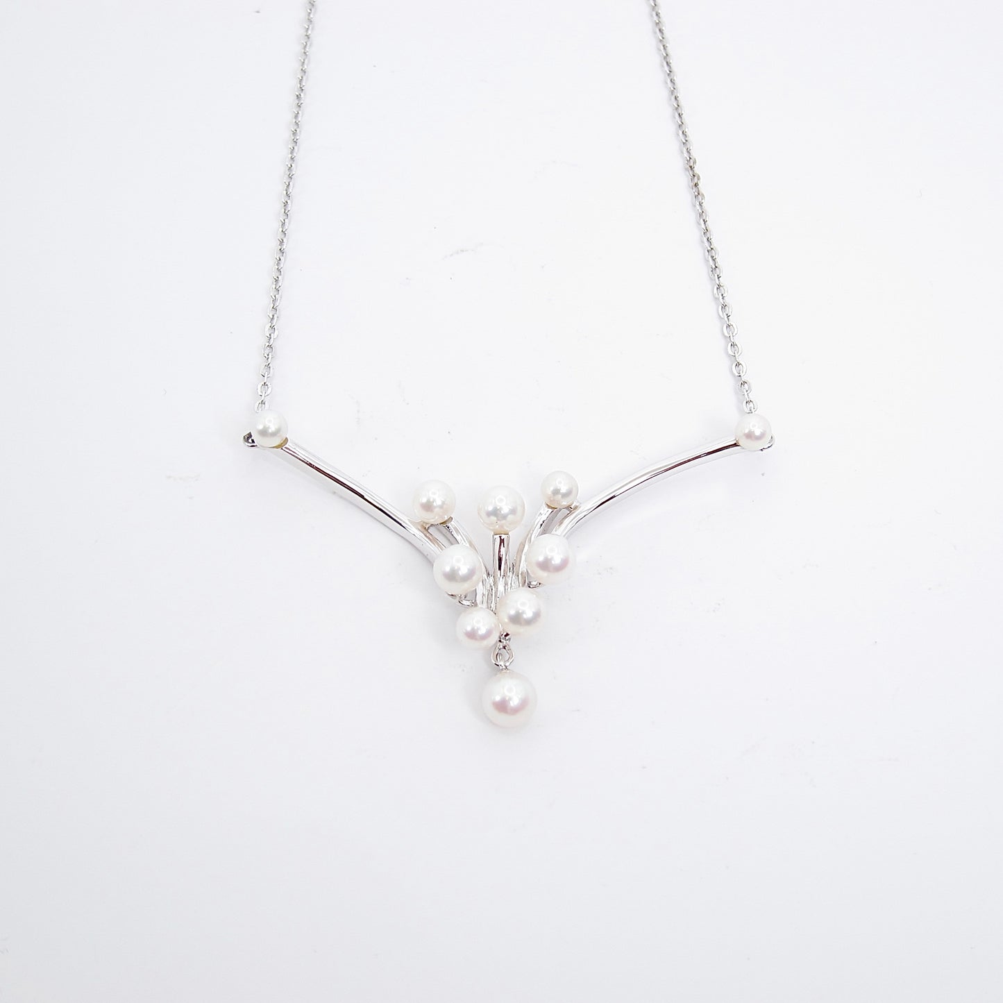 Tasaki Vintage Stylish Pearl Silver Necklace