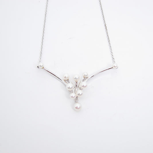 Tasaki Vintage Stylish Pearl Silver Necklace