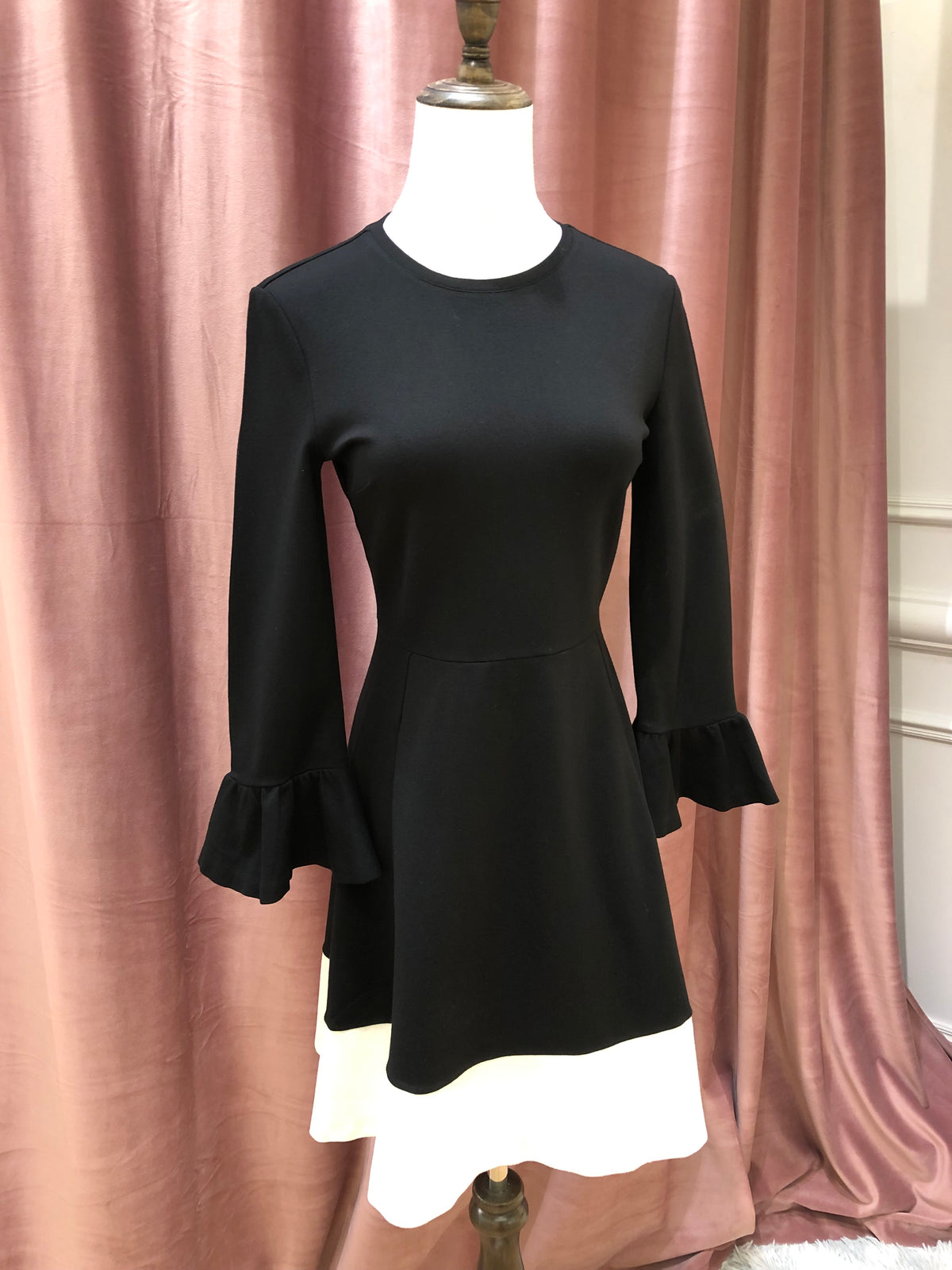 KATE SPADE Two Tone Ruffle Sleeve A Line Dress