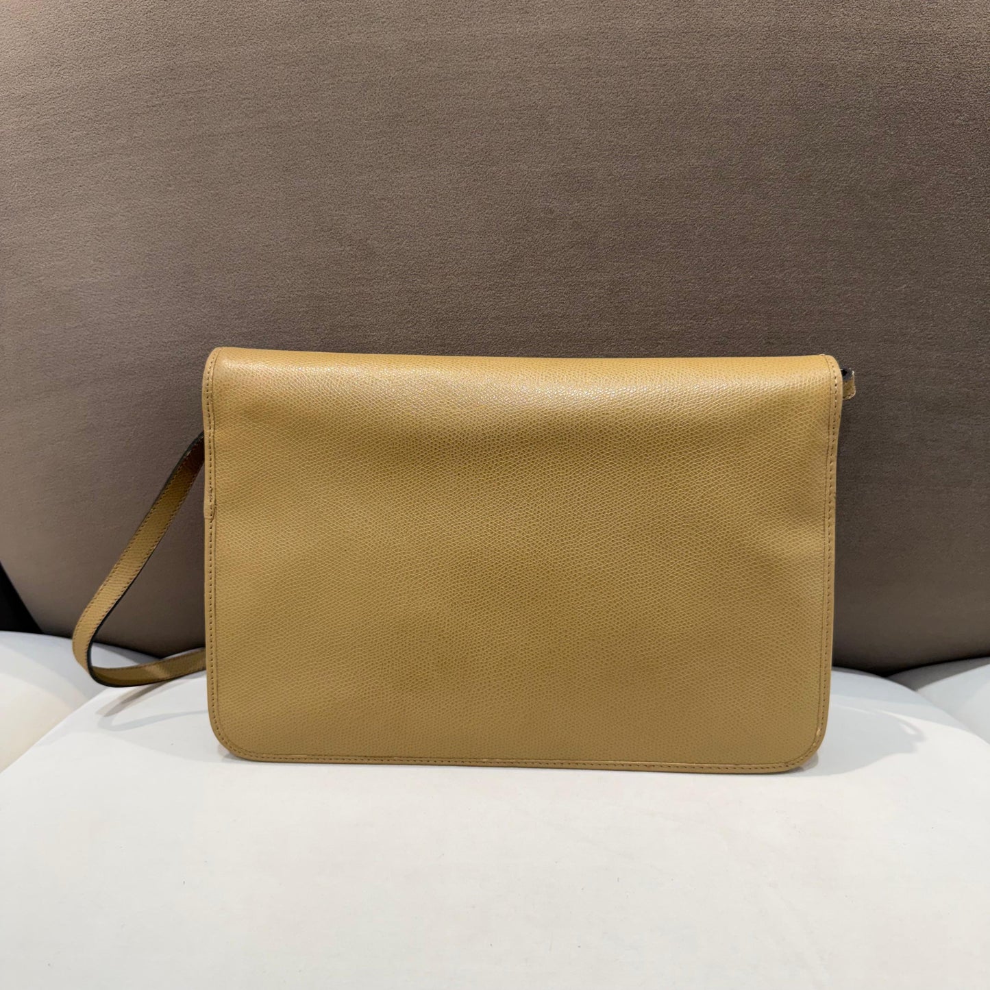 Christian Dior Vintage Beige Leather Envelope Shoulder Bag