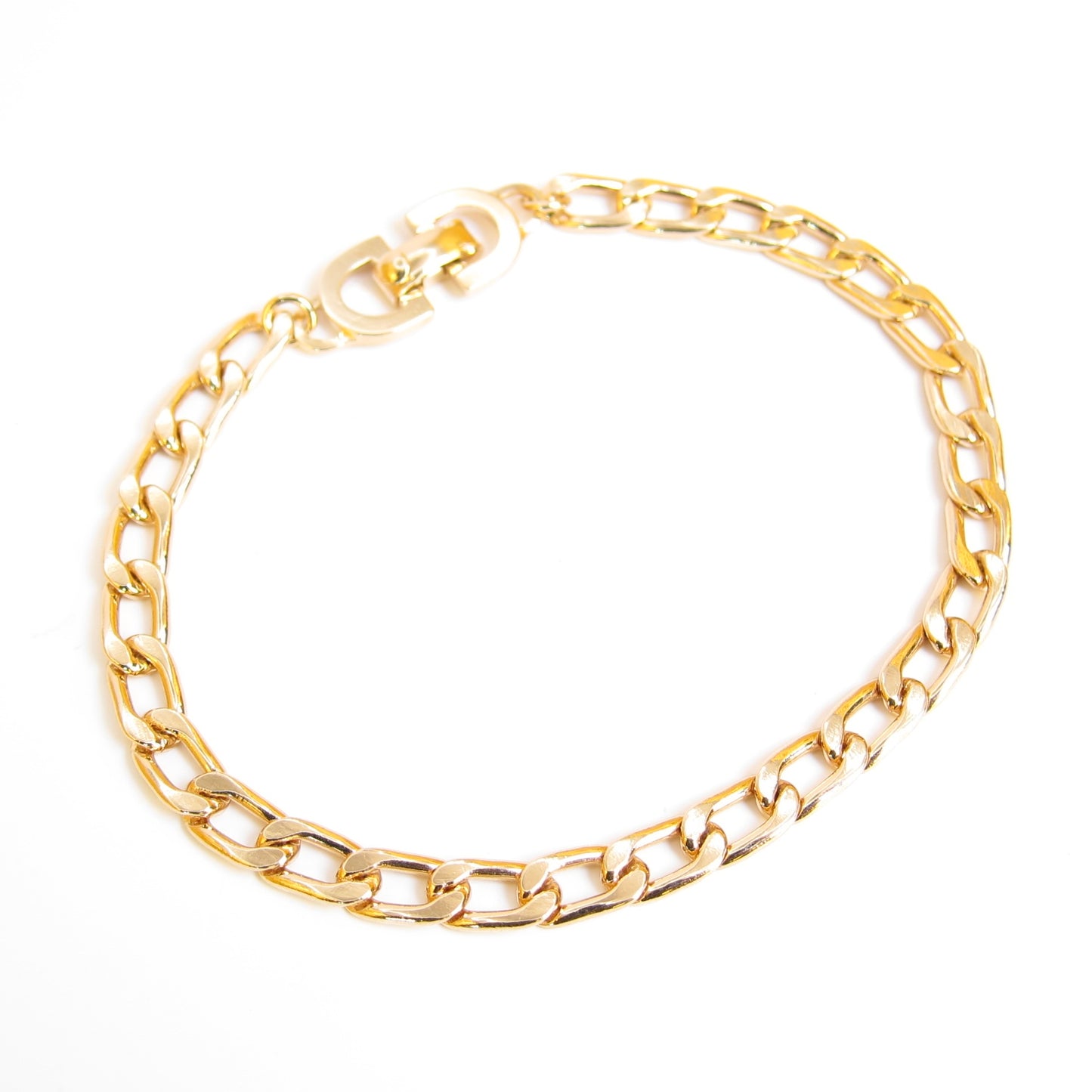 Christian Dior Vintage Stylish Golden Chain Bracelet