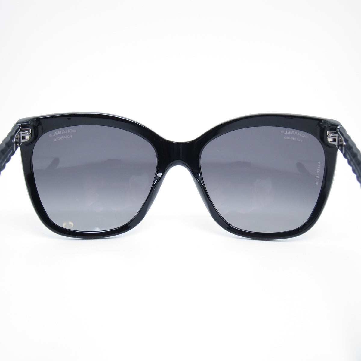Chanel Vintage Matelasse Leather Black Sunglasses