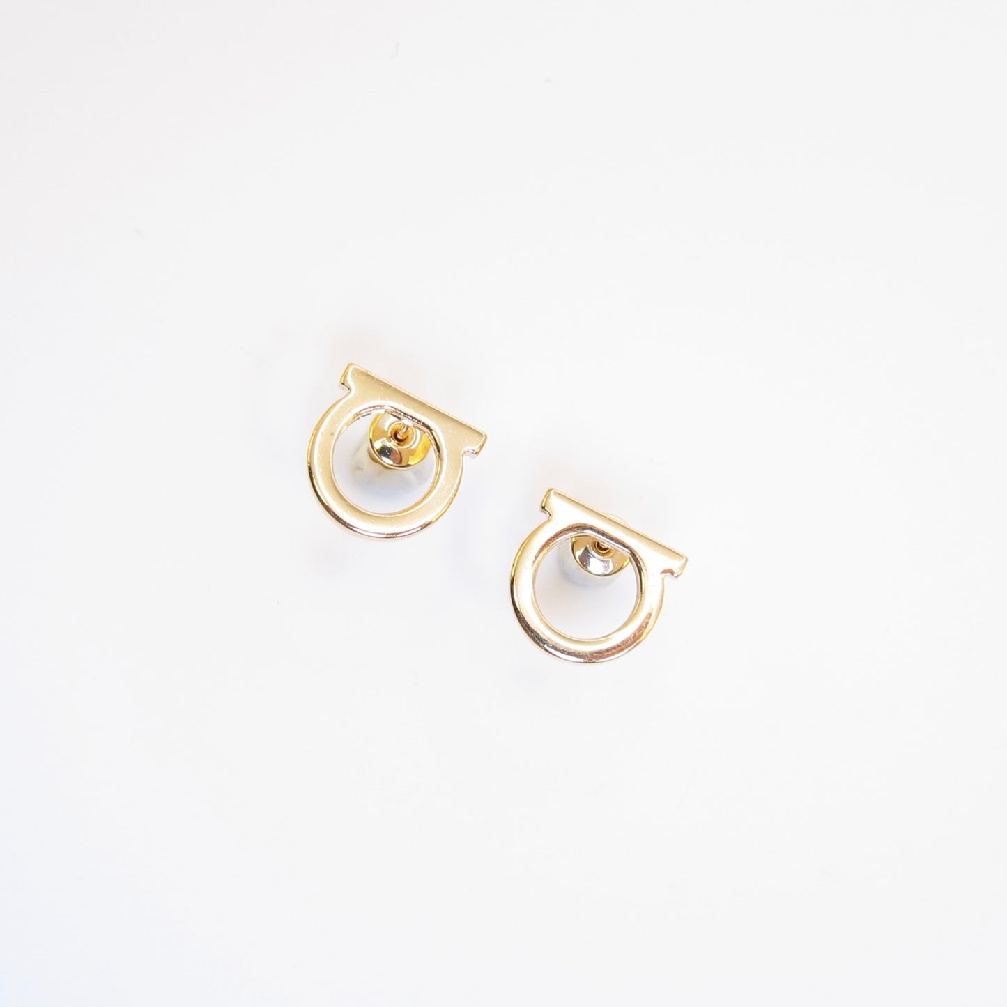 Ferragamo Vintage Gancini Golden Earrings
