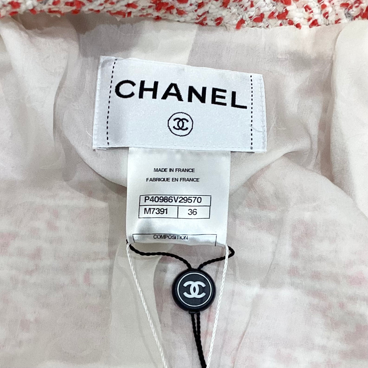 Chanel Vintage Unused Saint-Tropez Collection Red Pink Tweed Knit Jacket