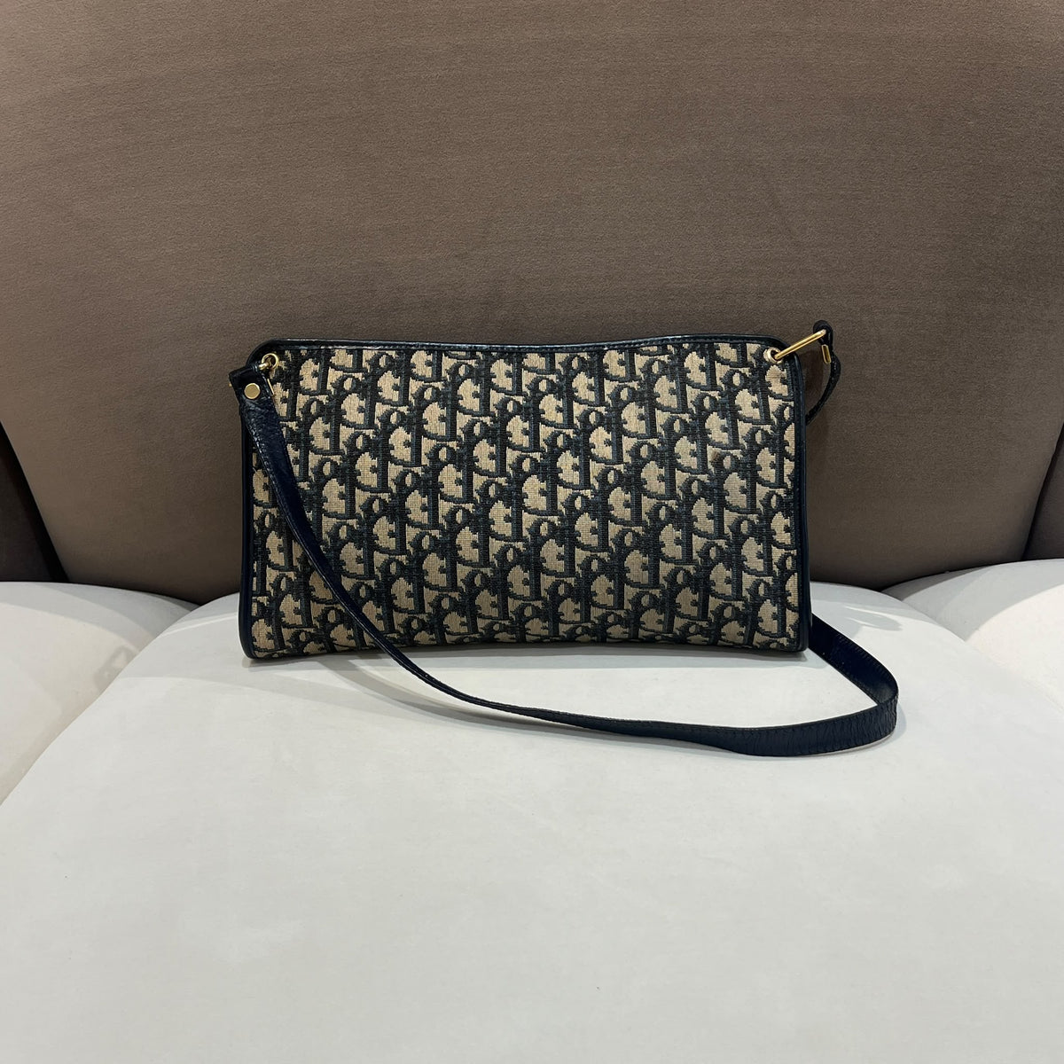 Christian Dior Vintage Trotter Monogram Canvas Shoulder Bag