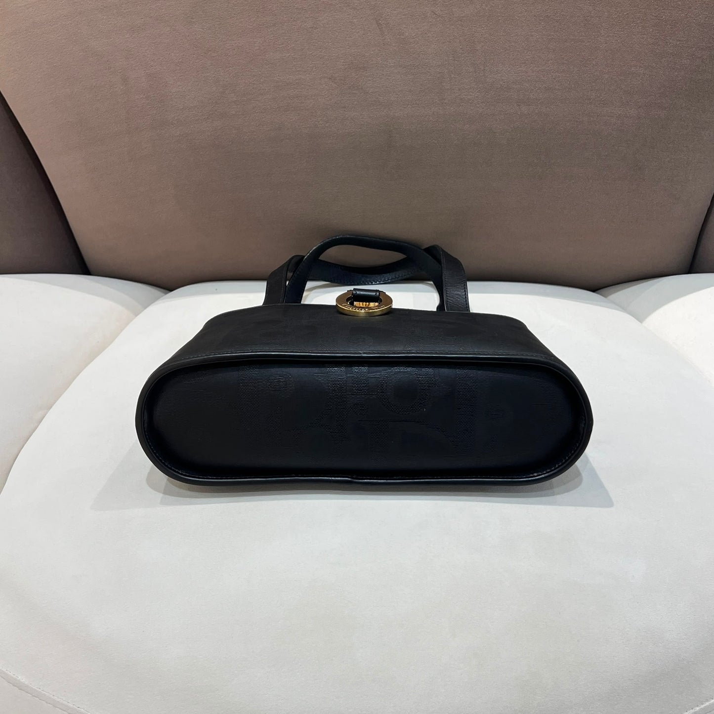 Christian Dior Vintage Black Trotter Jacquard Tote Bag