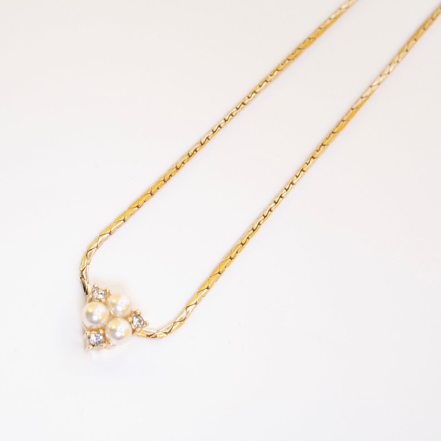 Christian Dior Vintage Pearl and Rhinestone Golden Necklace