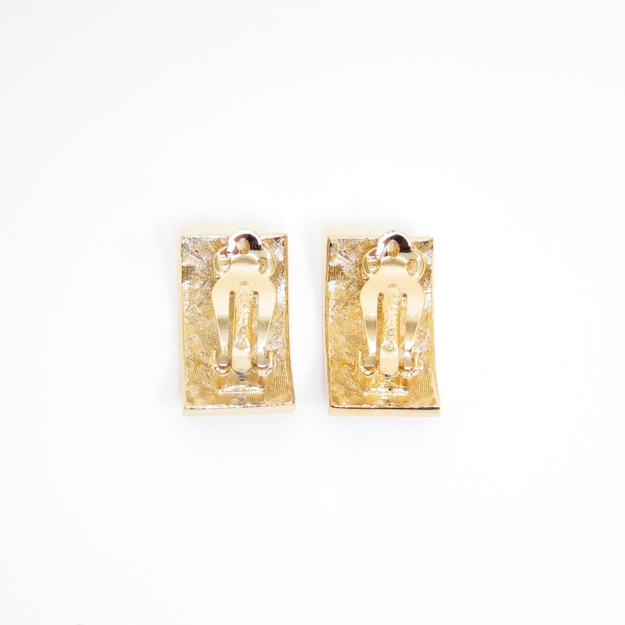 Givenchy Vintage Ivory Enamel Clip Earrings