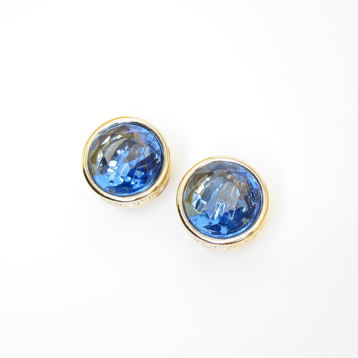 Givenchy Gold-Plated Blue Stone Clip-On Earrings