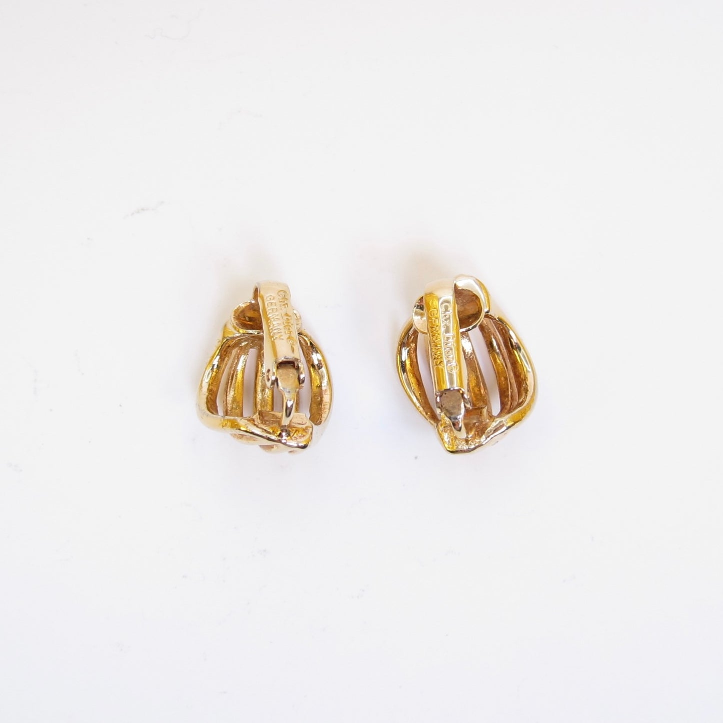 Christian Dior Vintage Stylish Spiral Golden Clip-on Earrings
