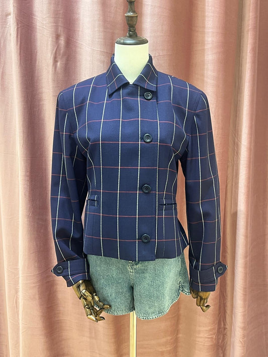 Christian Dior Vintage Christian Dior Sports Navy Check Blazer