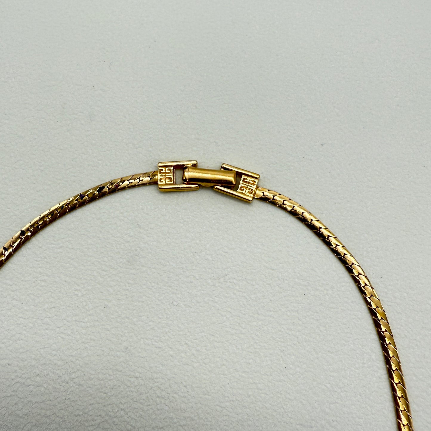 Givenchy Vintage Ribbon Motif with Rhinestone Golden Necklace
