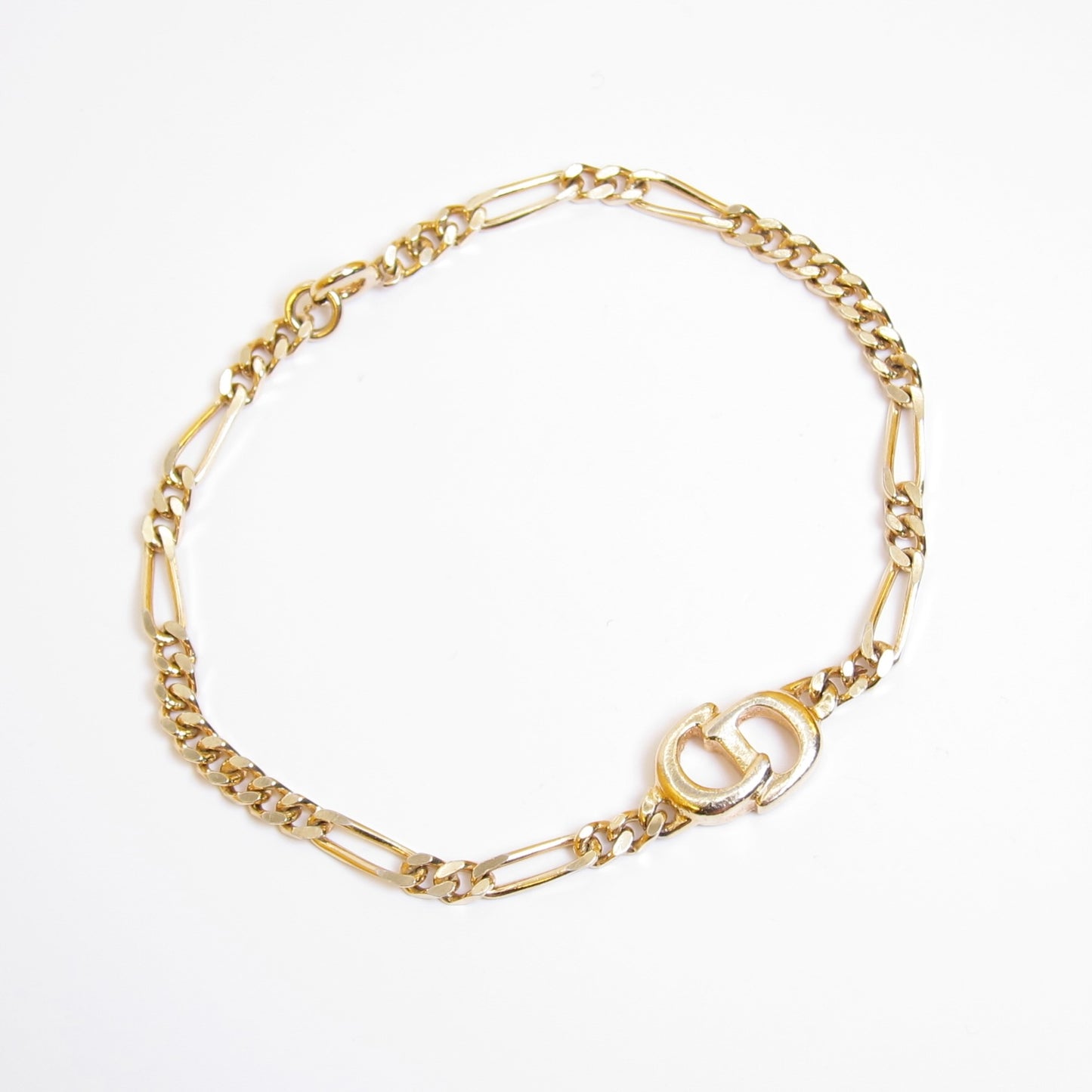 Christian Dior Vintage CD Logo Golden Bracelet