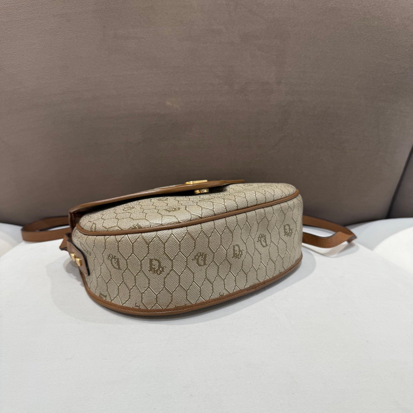 Christian Dior Vintage Brown Monogram Pvc Saddle Shoulder Bag