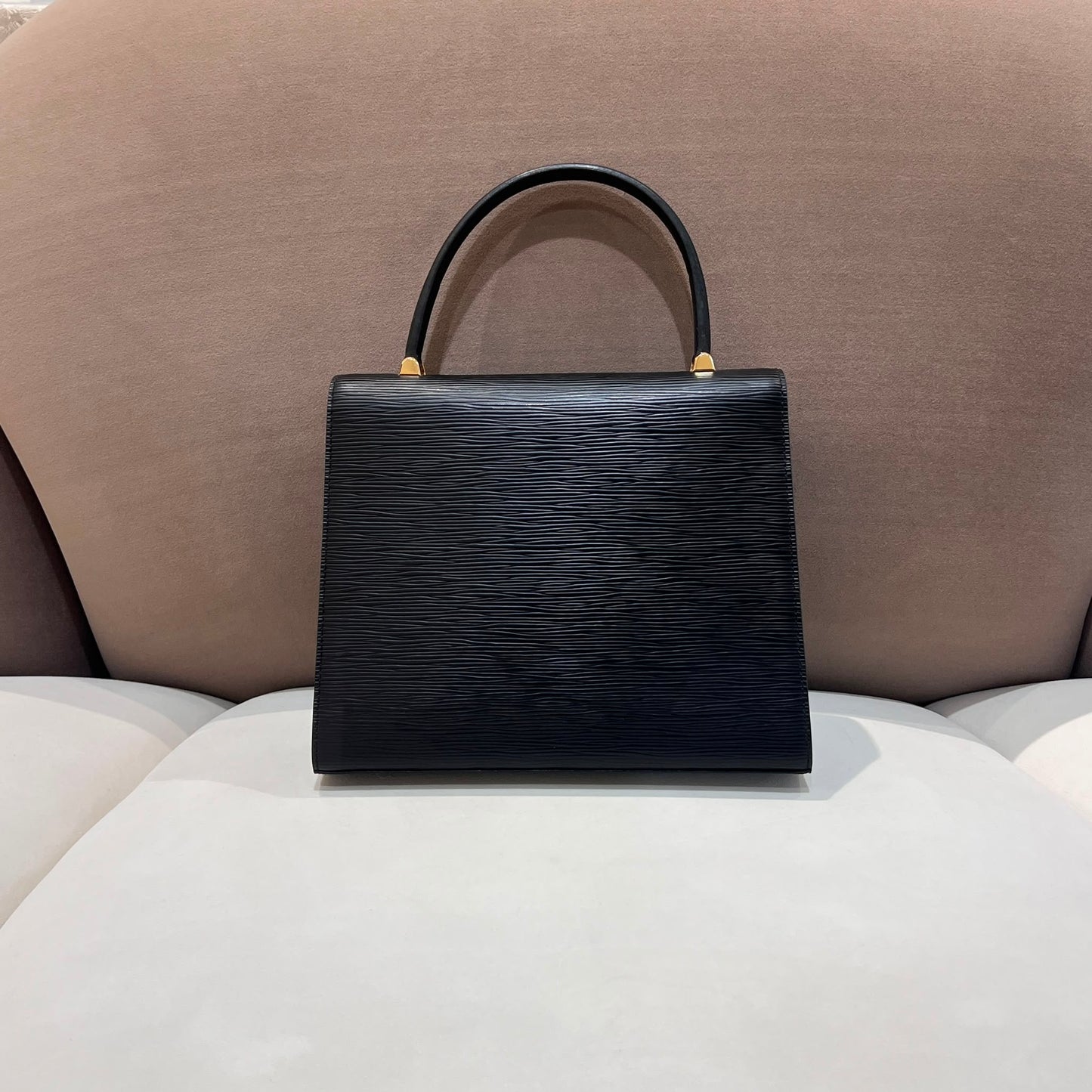 Louis Vuitton Vintage Black Epi Malesherbes Top Handle Handbag
