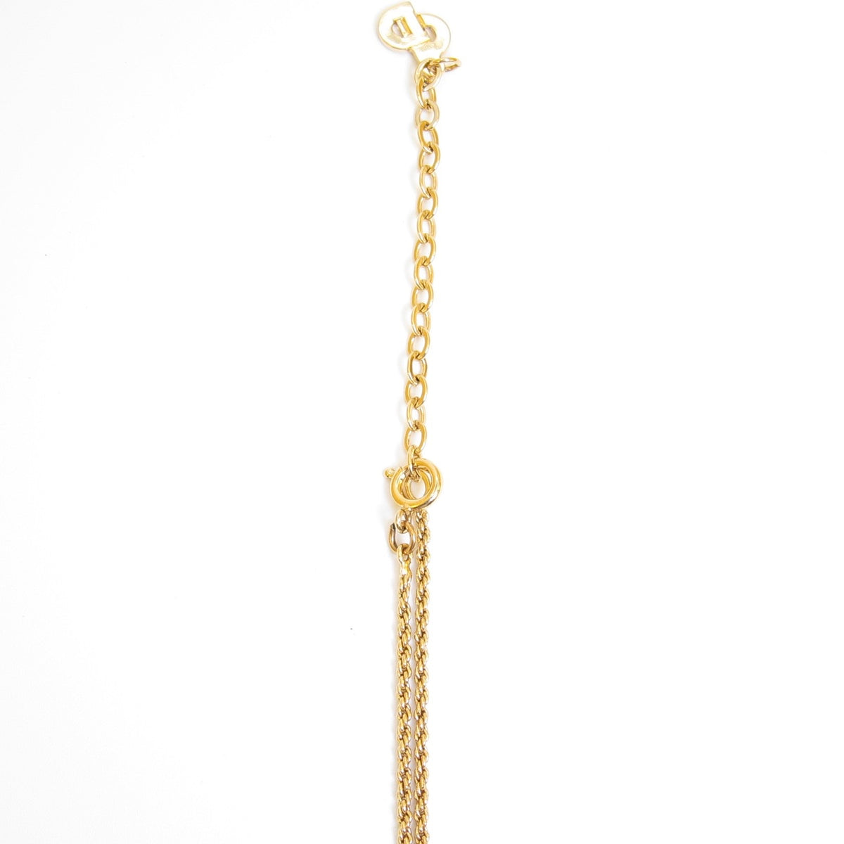 Christian Dior 中古心形閃石 CD 字母金色頸鏈，44 厘米