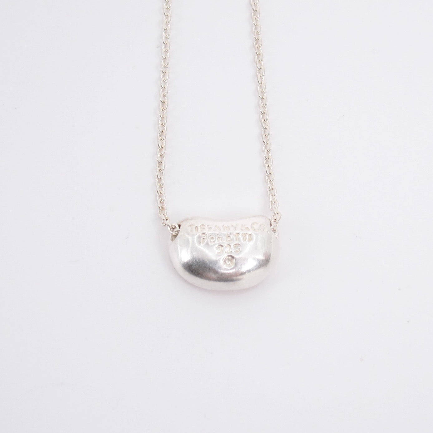 Tiffany Vintage 925 Silver Bean Pendant Necklace