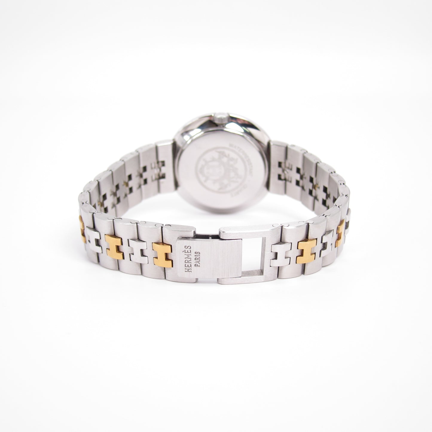 Hermes Vintage Olympia White Face with Date and H Bracelet Two Tone Watch