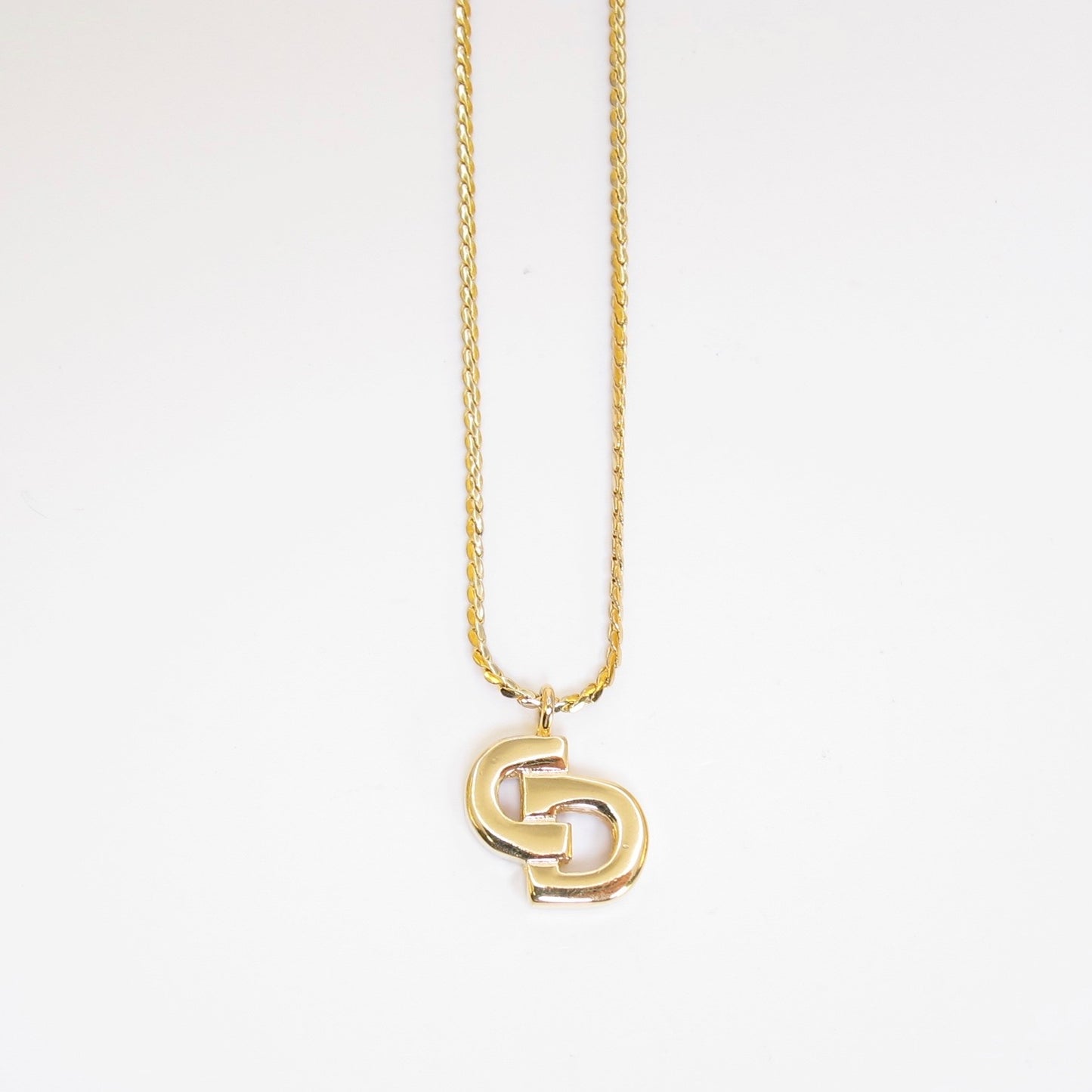 Christian Dior Vintage CD Logo Golden Necklace