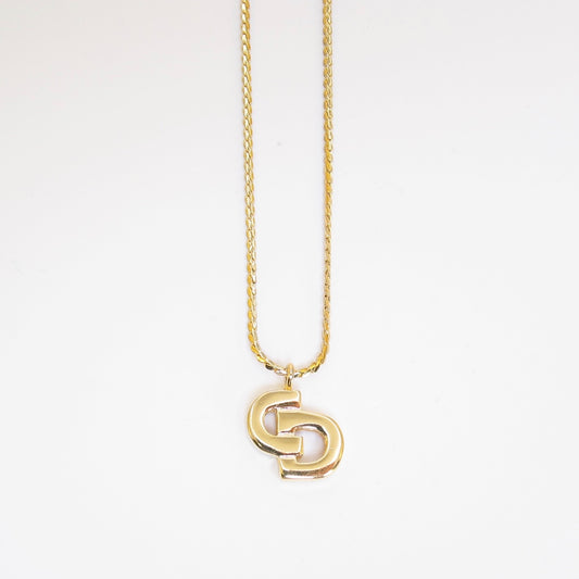 Christian Dior Vintage CD Logo Golden Necklace