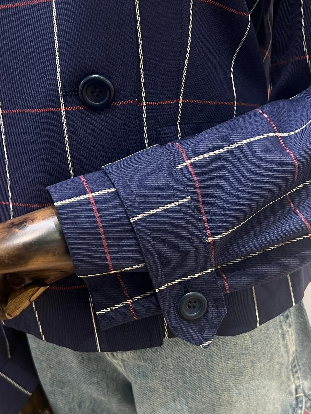 Christian Dior Vintage Christian Dior Sports Navy Check Blazer