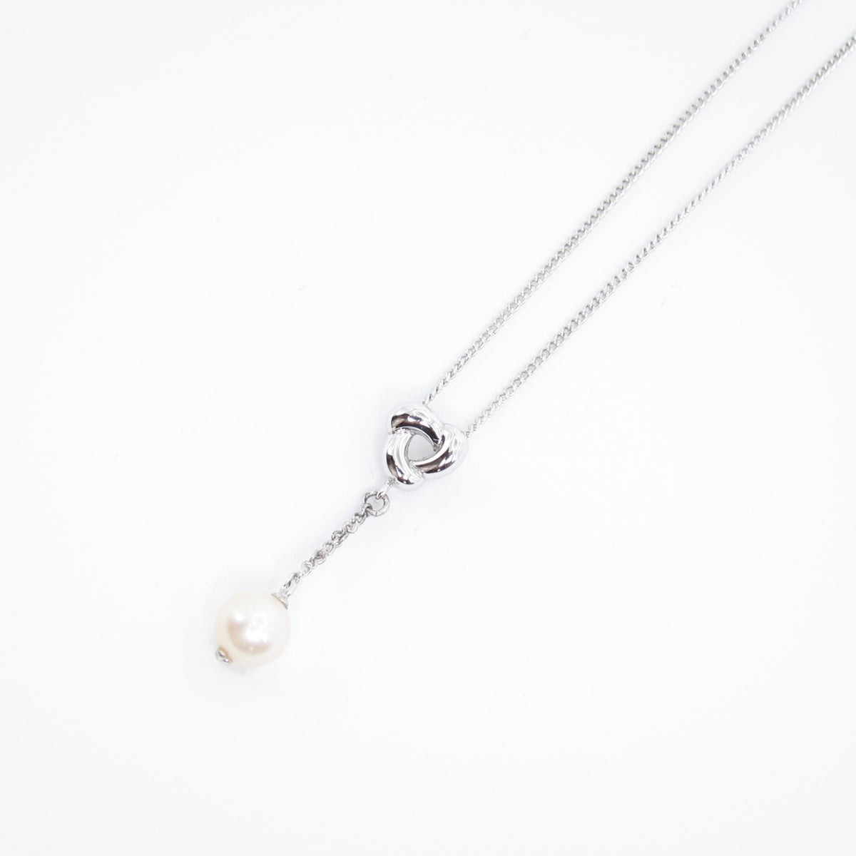 Tasaki Vintage Silver Pearl Drop Necklace