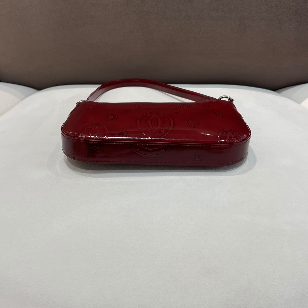 Cartier Vintage Happy Birthday Bordeaux Leather Shoulder Bag