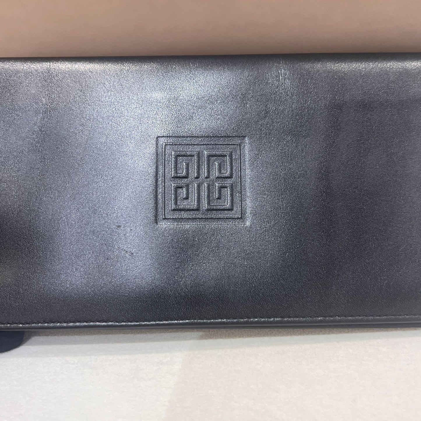 Givenchy Vintage 4G Logo Black Leather Long Wallet