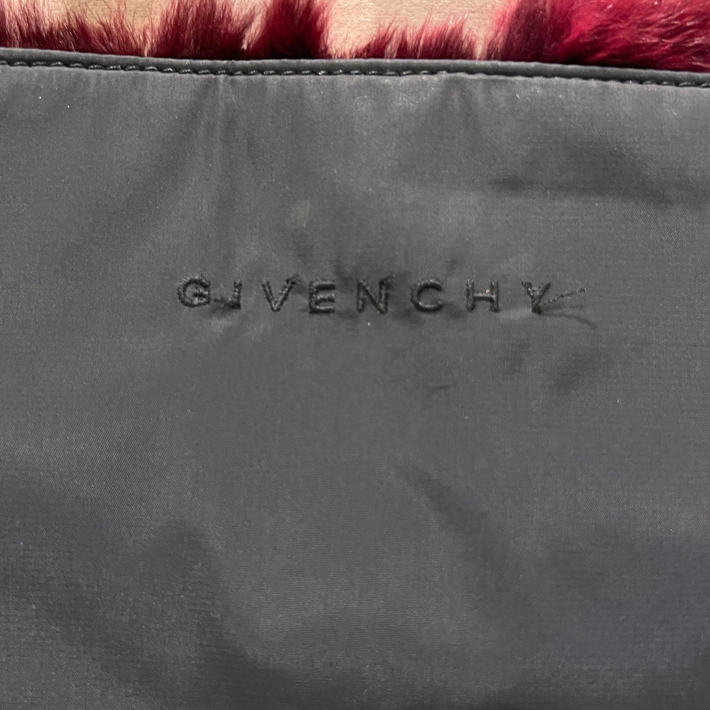 Givenchy Vintage Burgundy Fur Tote Handbag