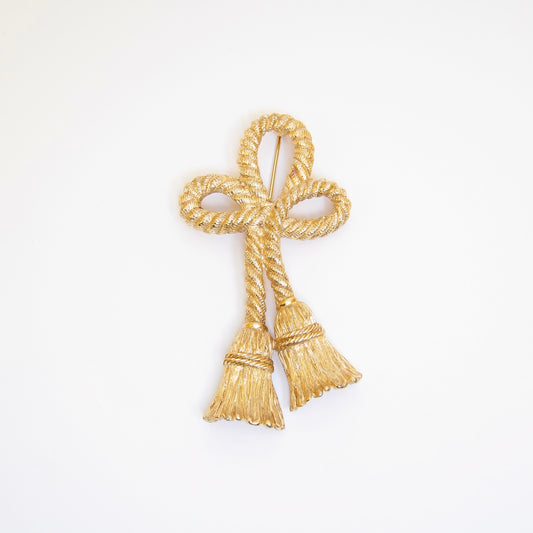Givenchy Vintage Rope Motif Golden Brooch