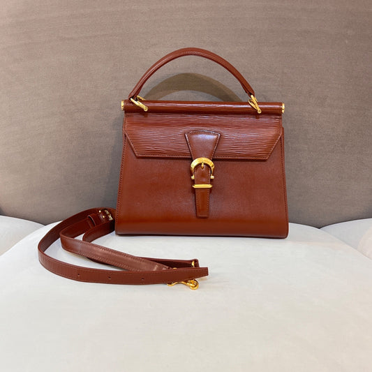 Valentino Garavani Vintage Brown Leather 2-Way Handbag Shoulder Bag