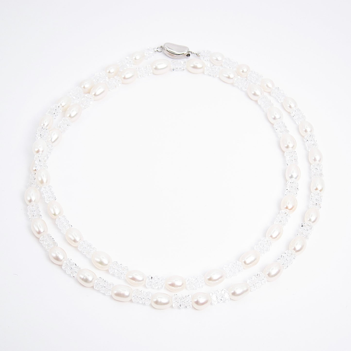 No Brand Vintage Freshwater Pearl and Crystal Long Necklace