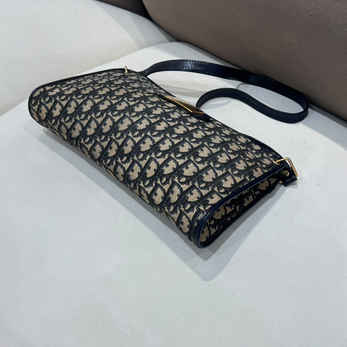 Christian Dior Vintage Trotter Monogram Canvas Shoulder Bag