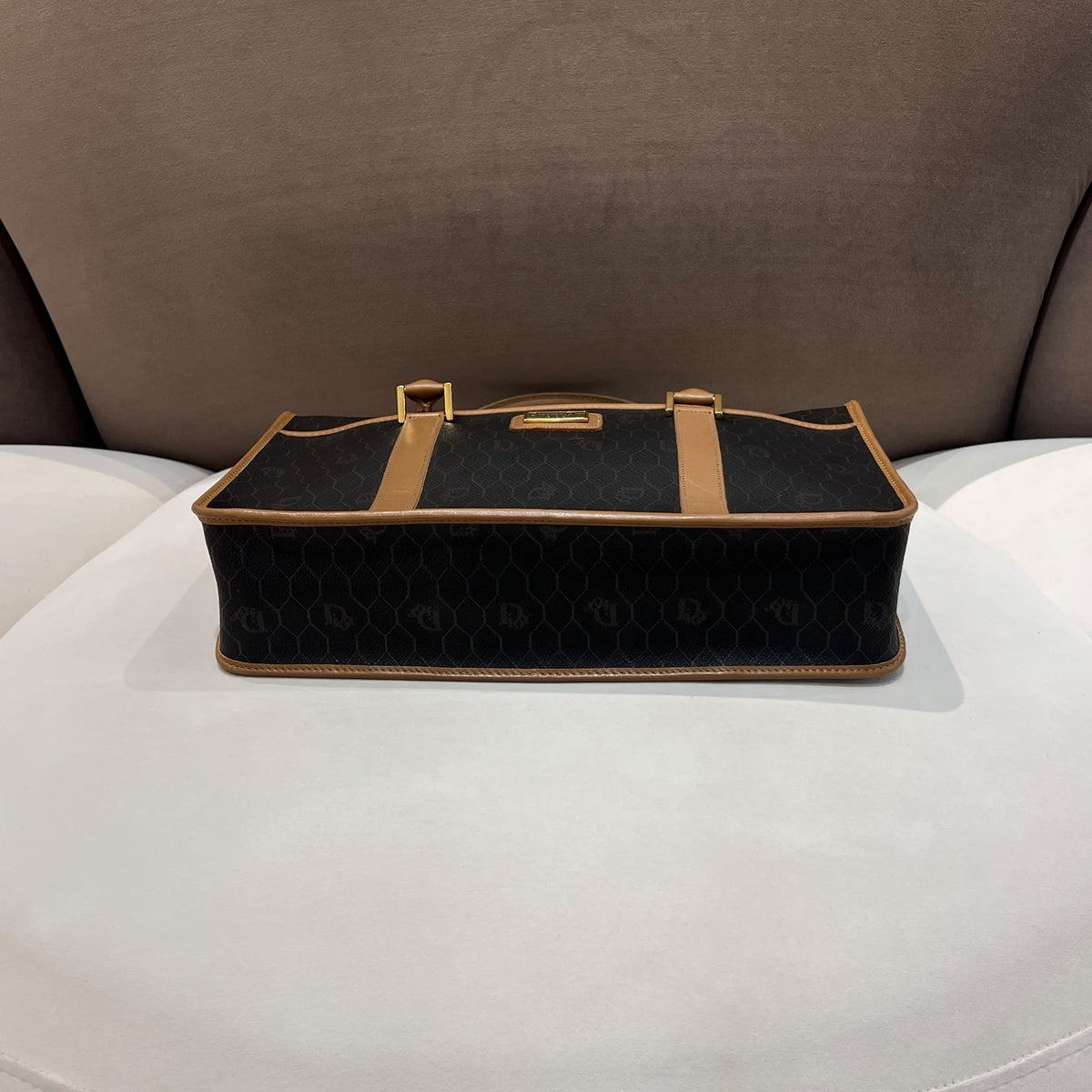 Christian Dior Vintage Honeycomb Canvas Handbag