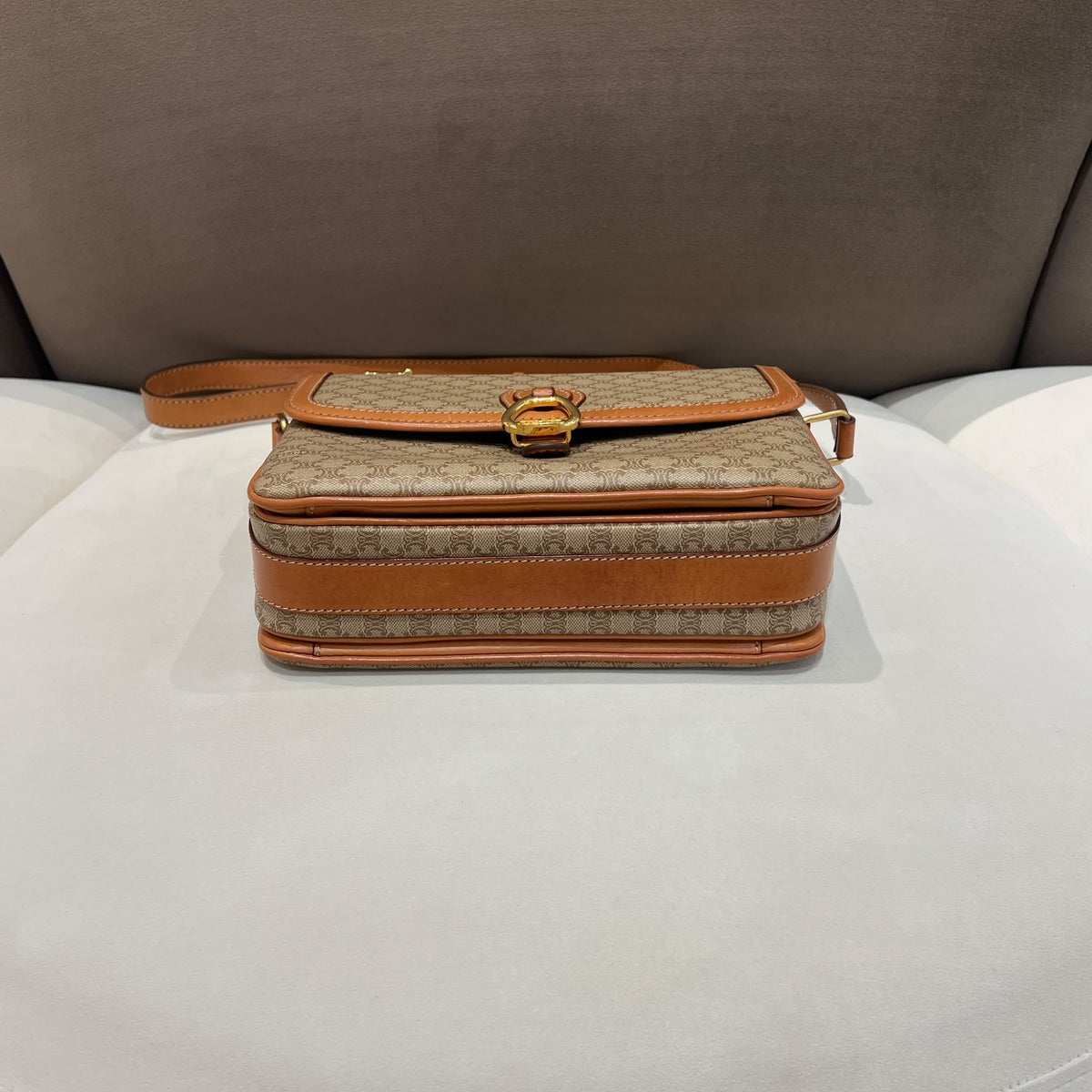 Celine Vintage Macadam Canvas Flap Shoulder Bag