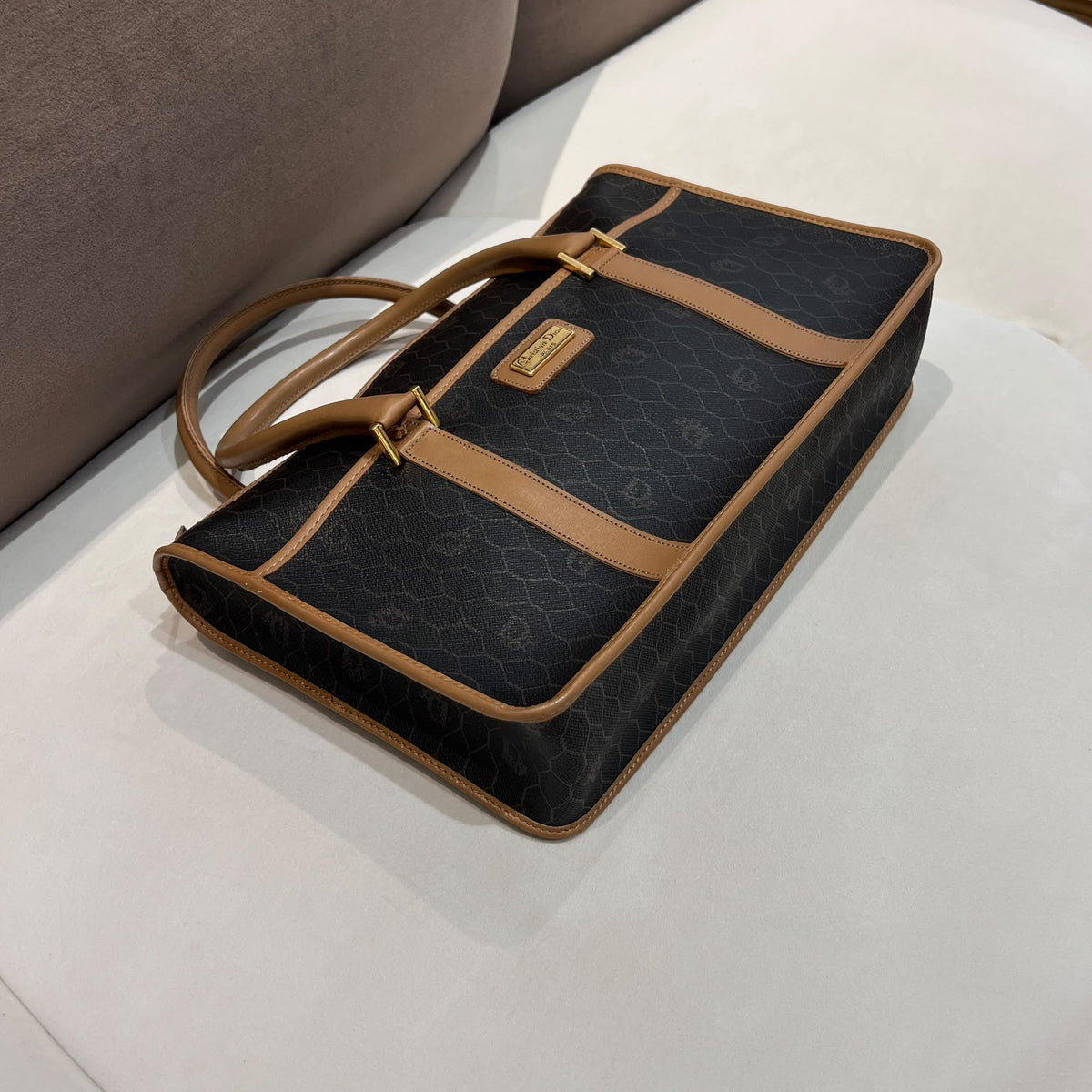 Christian Dior Vintage Honeycomb Canvas Handbag