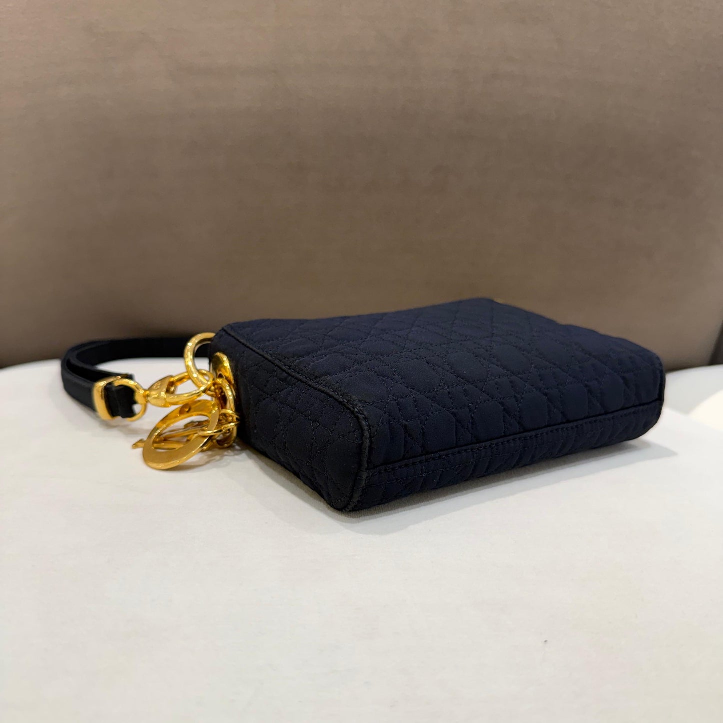 Christian Dior Vintage Lady Dior Cannage Black Shoulder Bag
