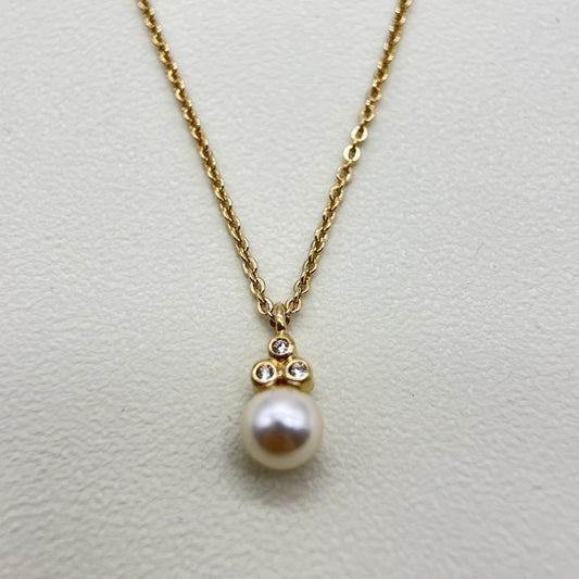 Christian Dior Vintage Pearl and Rhinestone Golden Necklace