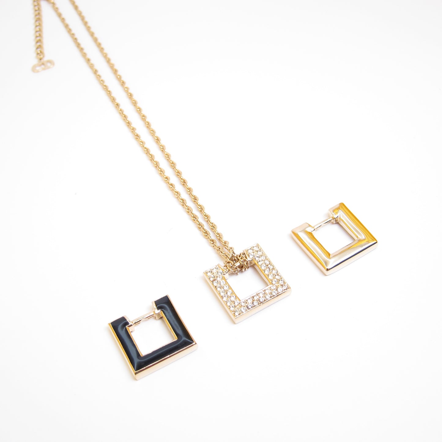 Christian Dior Vintage Customised Necklace and Earrings (Clip) Set