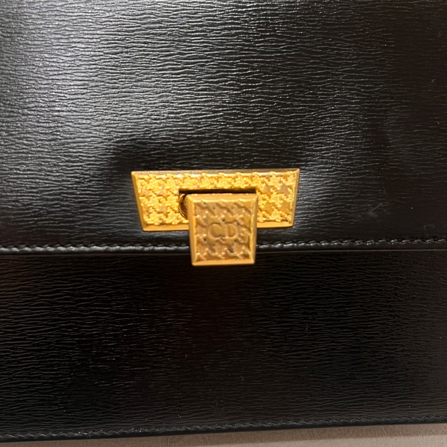 Christian Dior Vintage Black Leather Chain Shoulder Bag